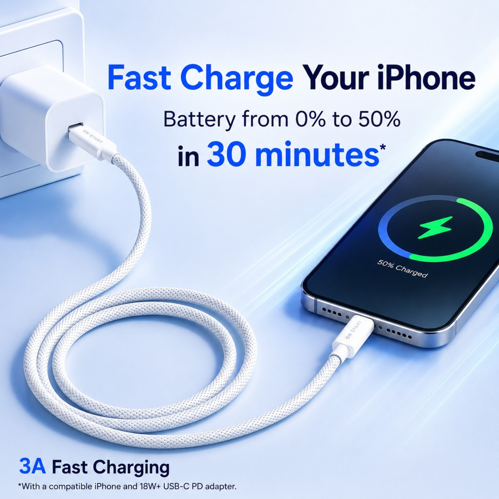 ON START USB C to Lightning Cable 1M Apple MFi Certified