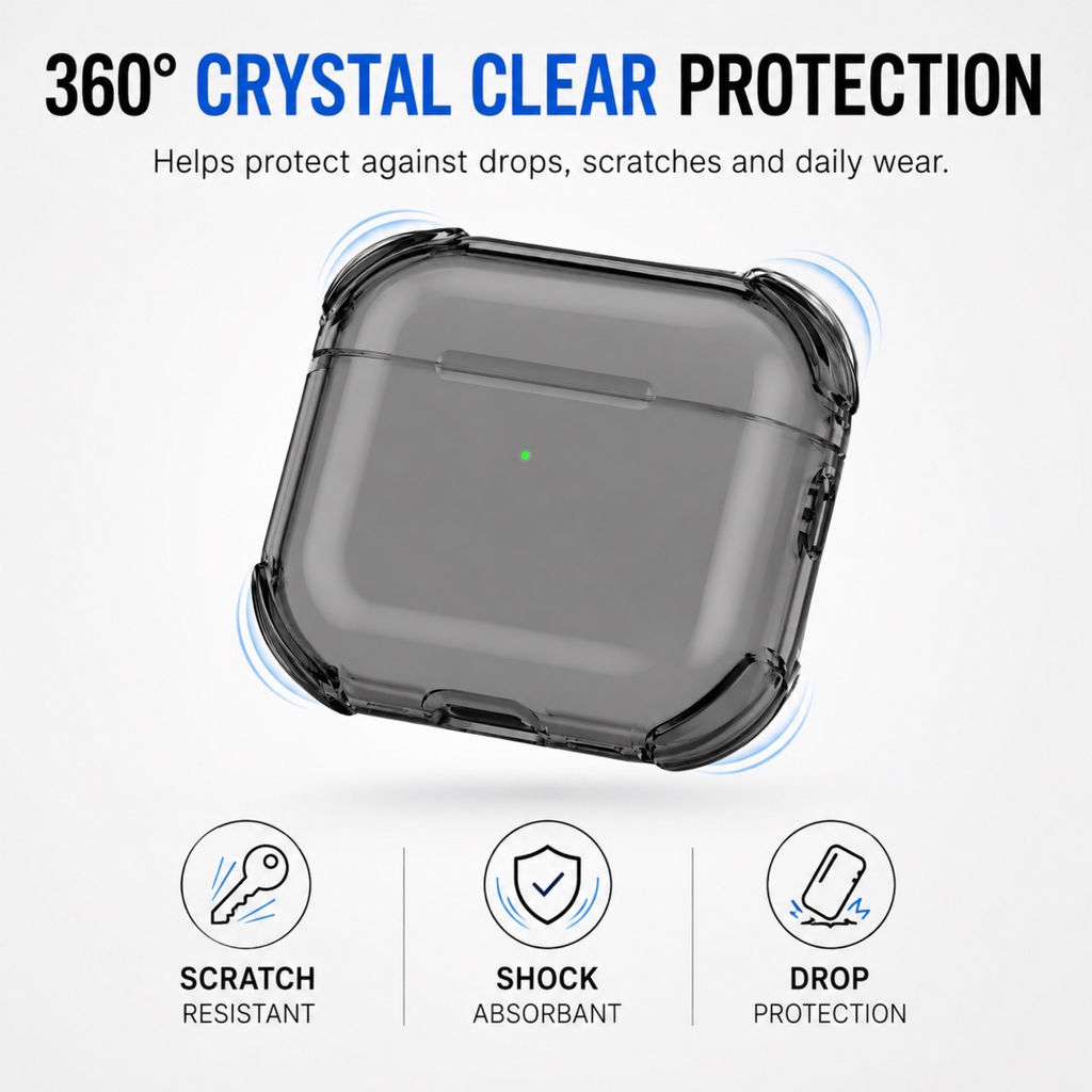 On Start AirPods 4 Tinted Black Case - Crystal Series