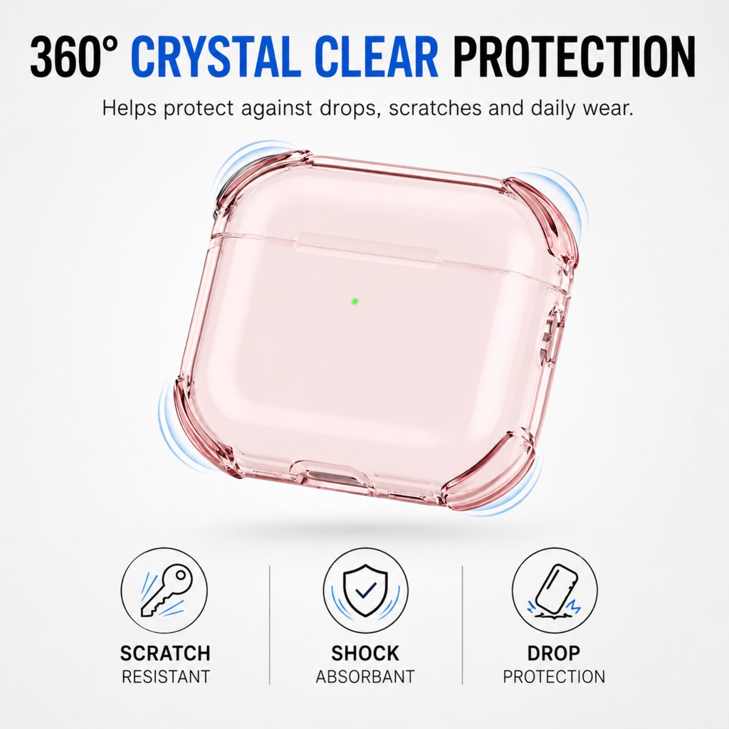 On Start AirPods 5 Rose Pink Case - Crystal Series