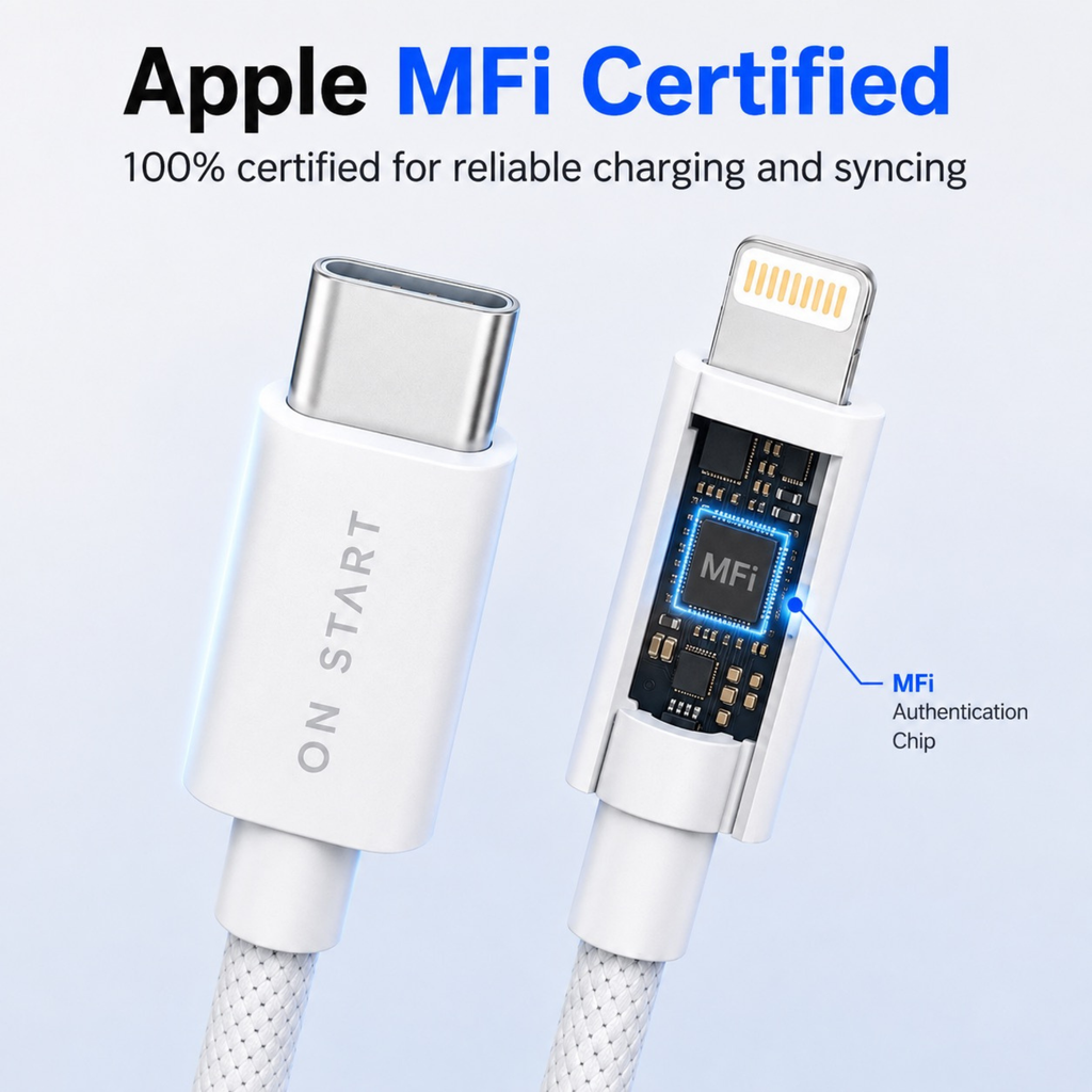 ON START USB C to Lightning Cable 1M Apple MFi Certified