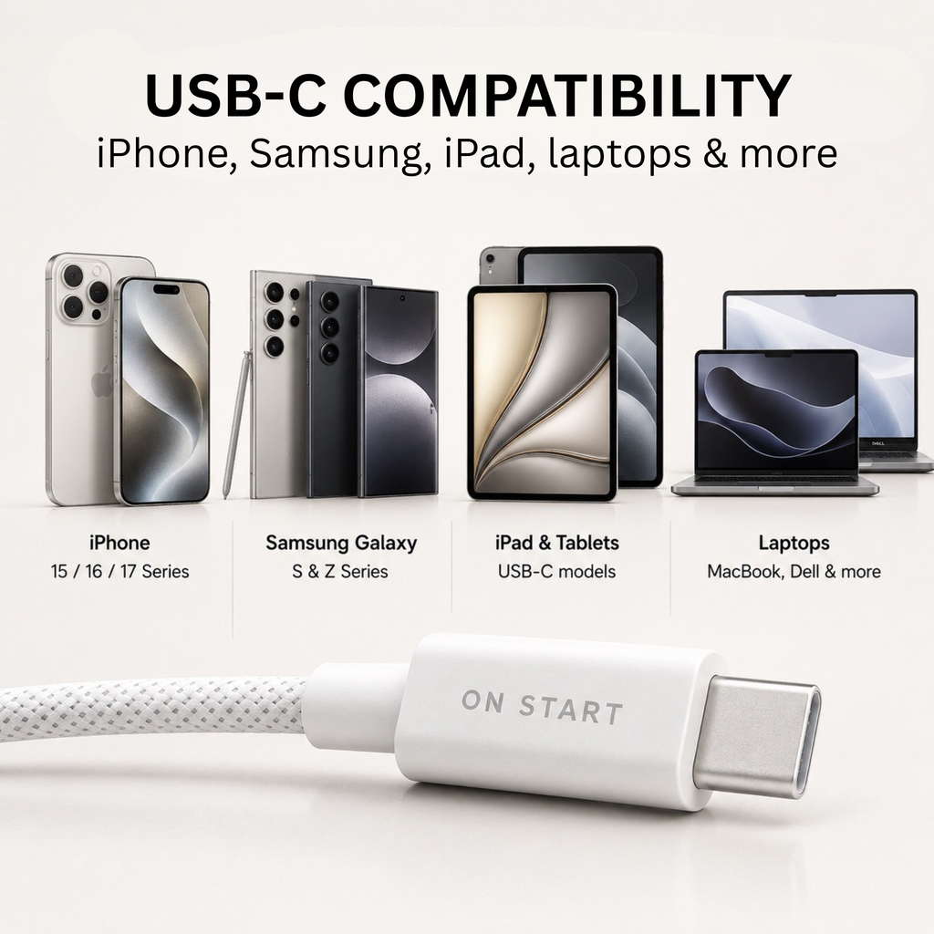 ON START USB-C to USB-C Fast Charging Cable 1M