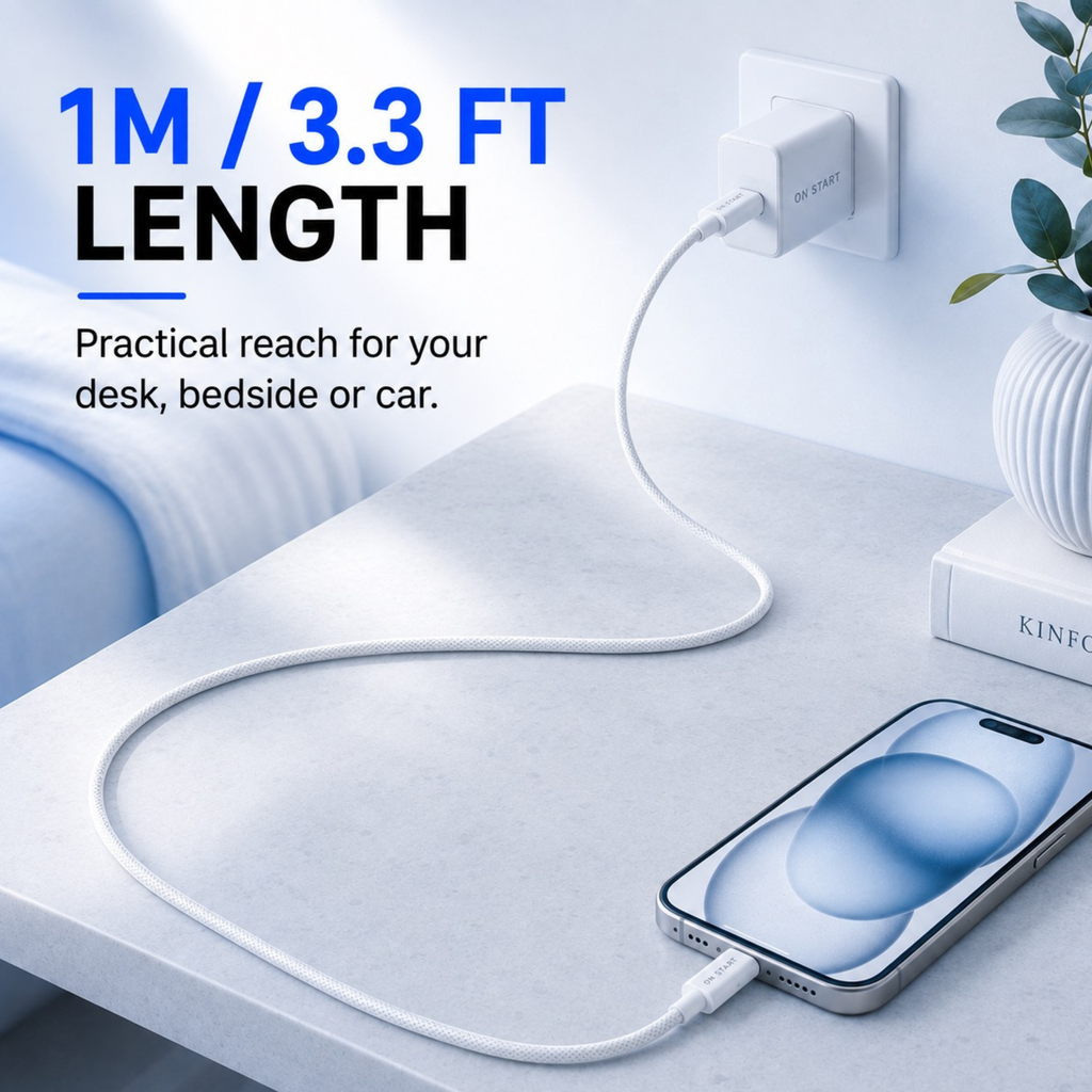 ON START USB C to Lightning Cable 1M Apple MFi Certified