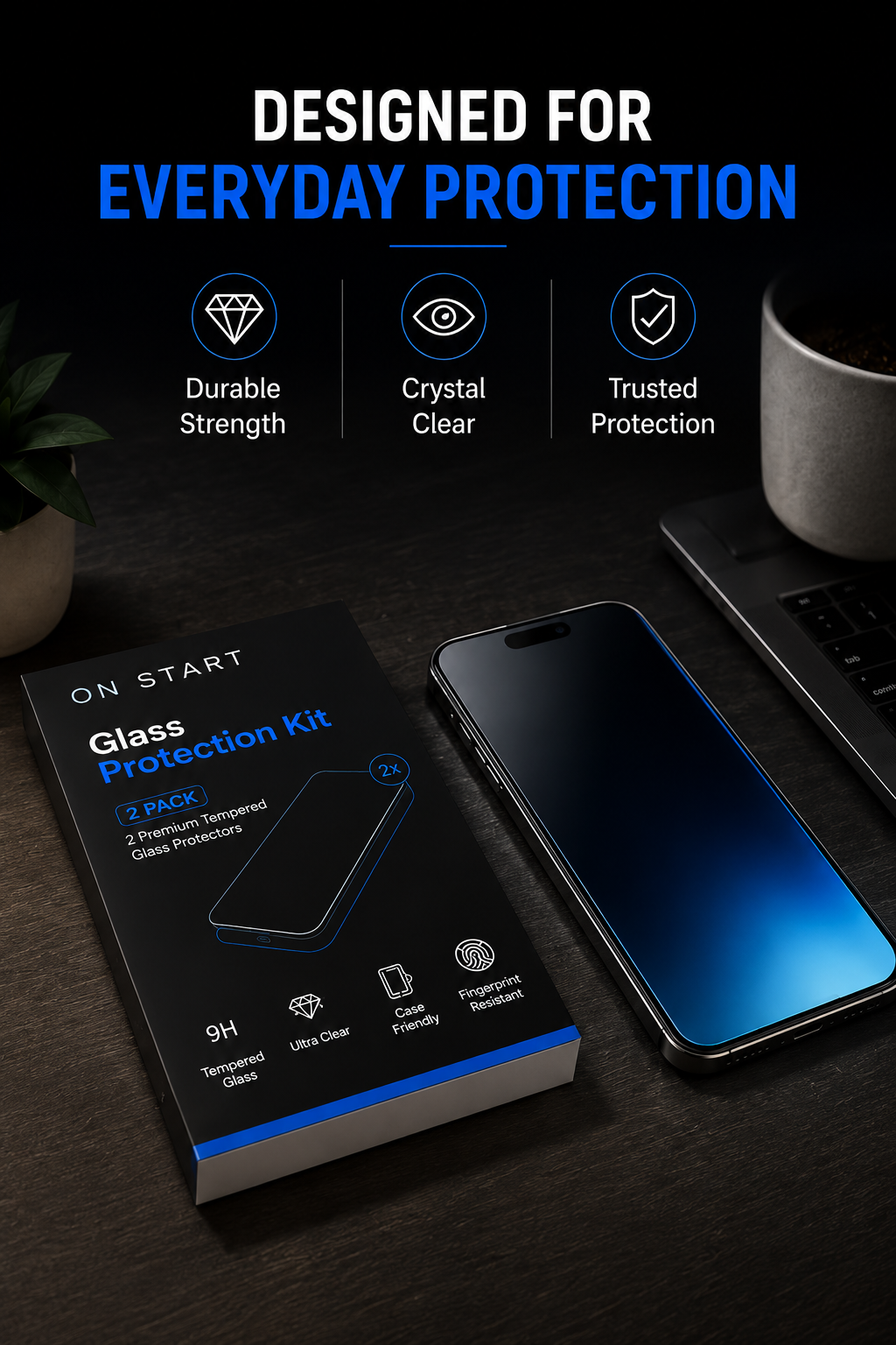 ON START Glass Protection Kit with Applicator 2-pack for Samsung Devices