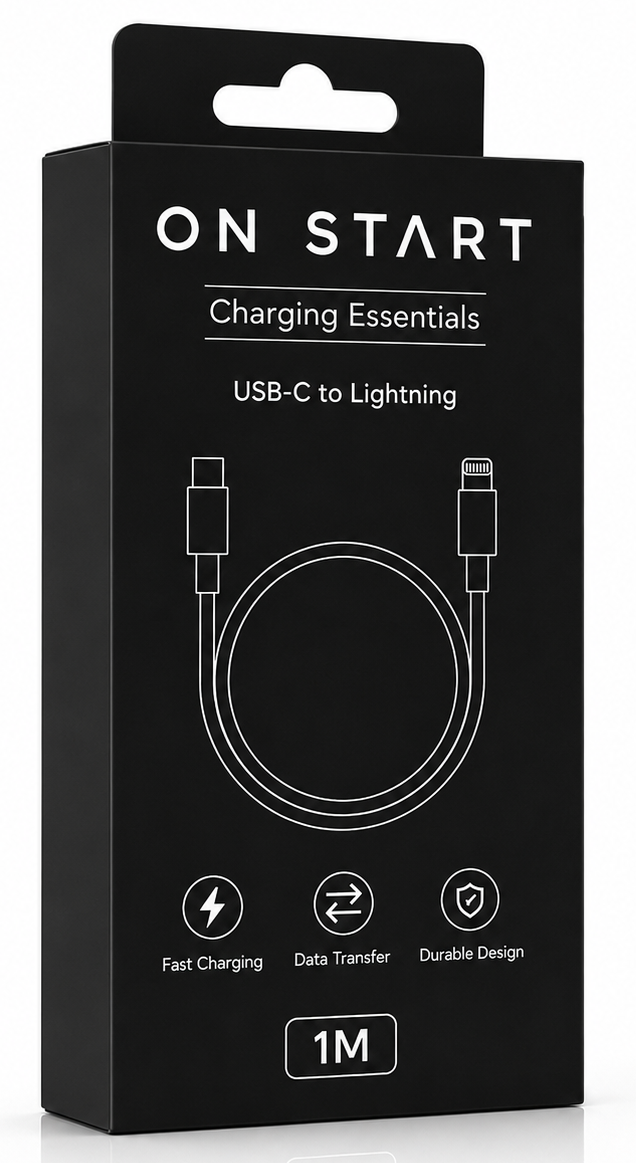 ON START USB C to Lightning Cable 1M Apple MFi Certified