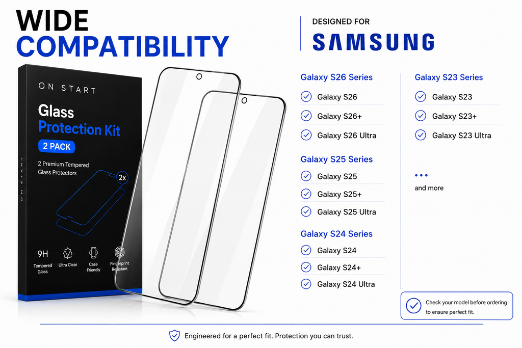 ON START Glass Protection Kit with Applicator 2-pack for Samsung Devices